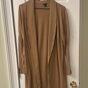 Women's Ann Taylor Tan Open Front light weight Sweater
